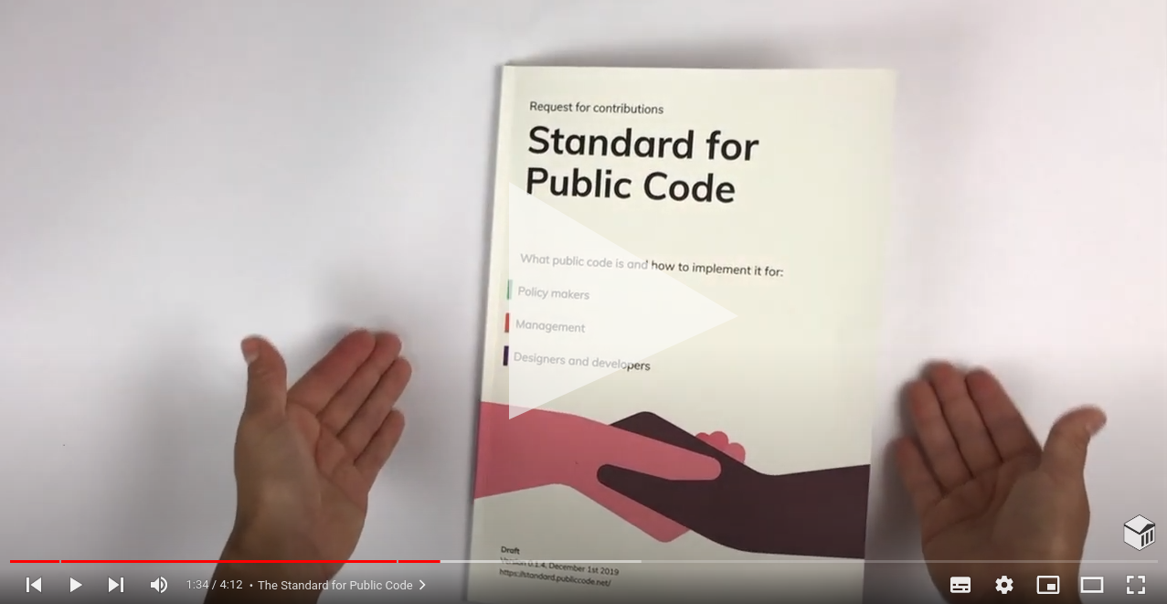 Standard for Public Code video on YouTube